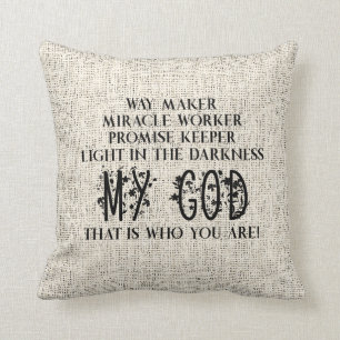 Coussin Chemin d'accès Miracle Worker Promesse Keeper Chri