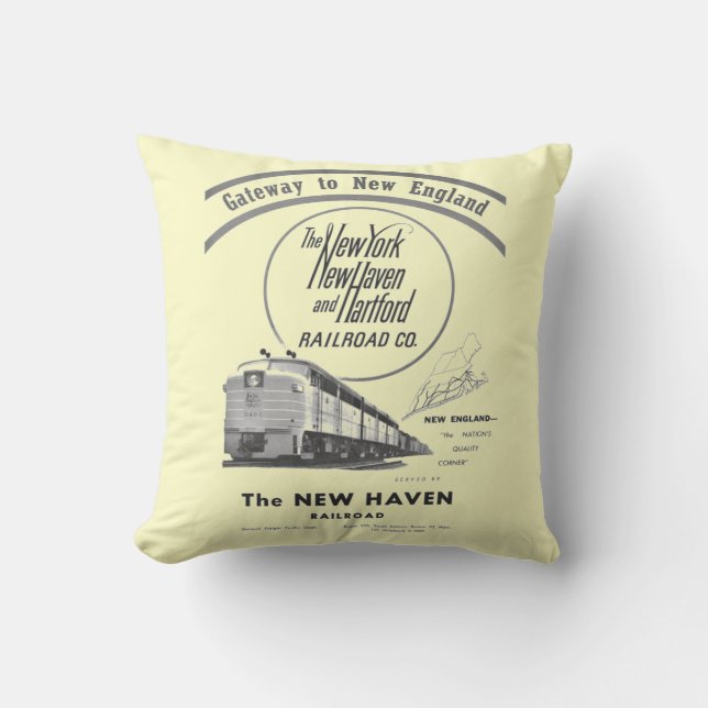 Coussin Chemin de fer-Passage de New Haven vers la (Recto)