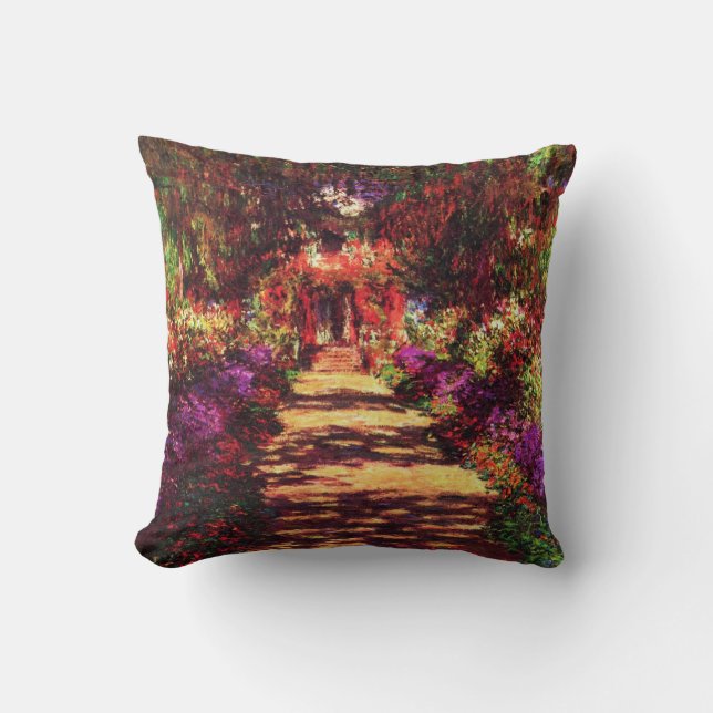 Coussin Chemin de jardin par Claude Monet (Recto)