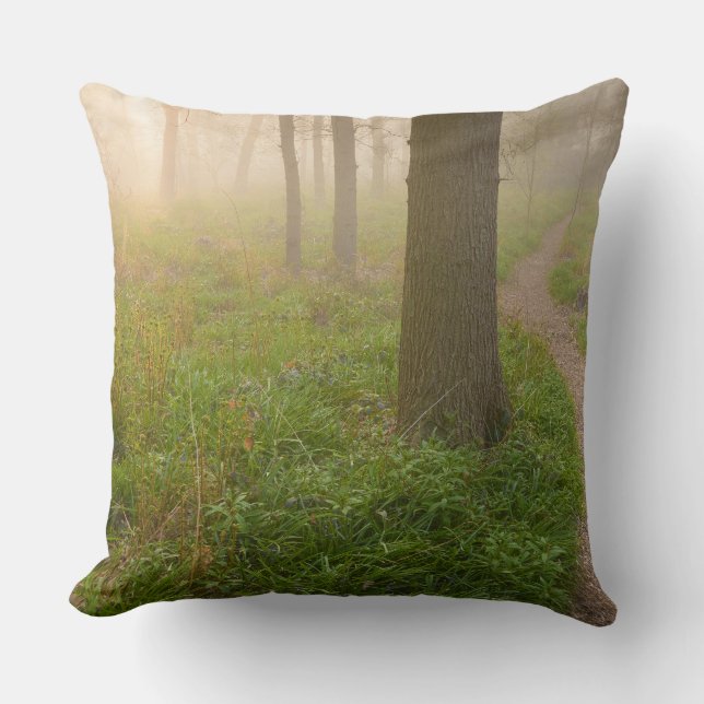 Coussin Chemin de marche menant dans un carreau de forêt (Recto)