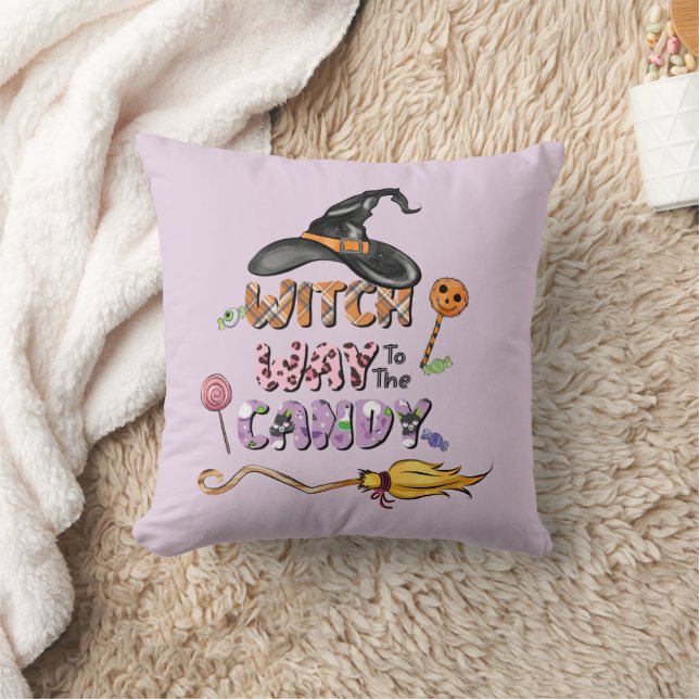 Coussin Chemin de sorcière vers le bonbon (Couverture)