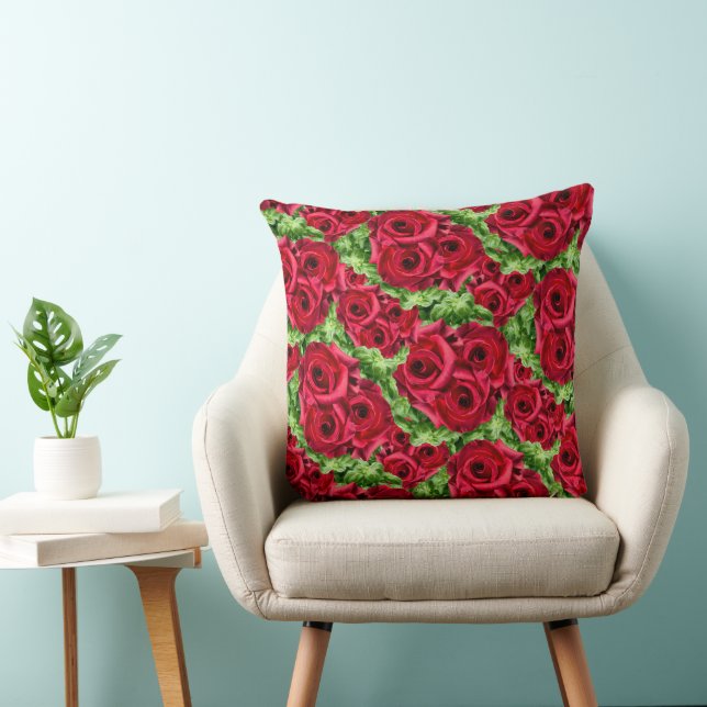 Coussin Chemin Rouge Roses Fleur Garland (Chaise)