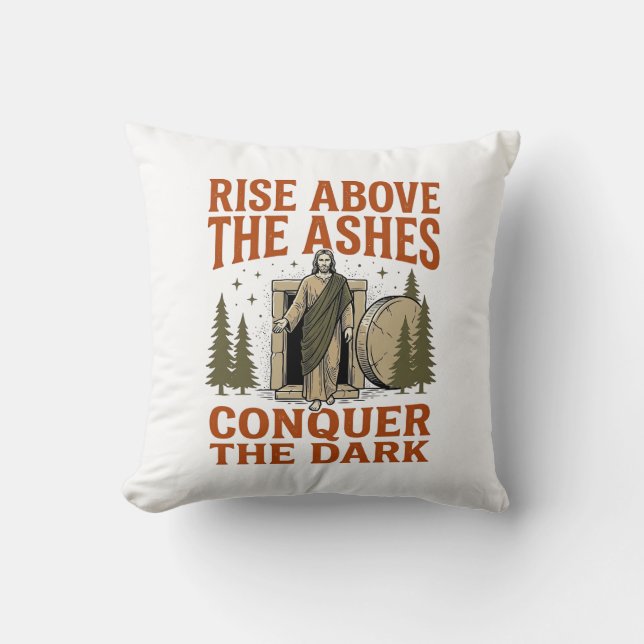 Coussin Chemise à gravure de citation de grotte de résurre (Recto)