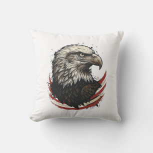 Coussin Chemise à motif de gravure patriotique de pygargue