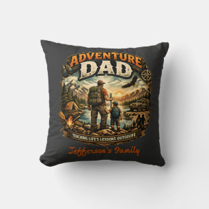 Coussin Chemise Adventure Dad – Camping Extérieur Vintage 