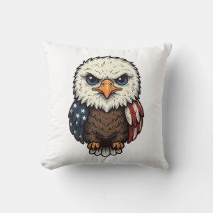 Coussin Chemise bébé aigle patriotique gravée vintage_1