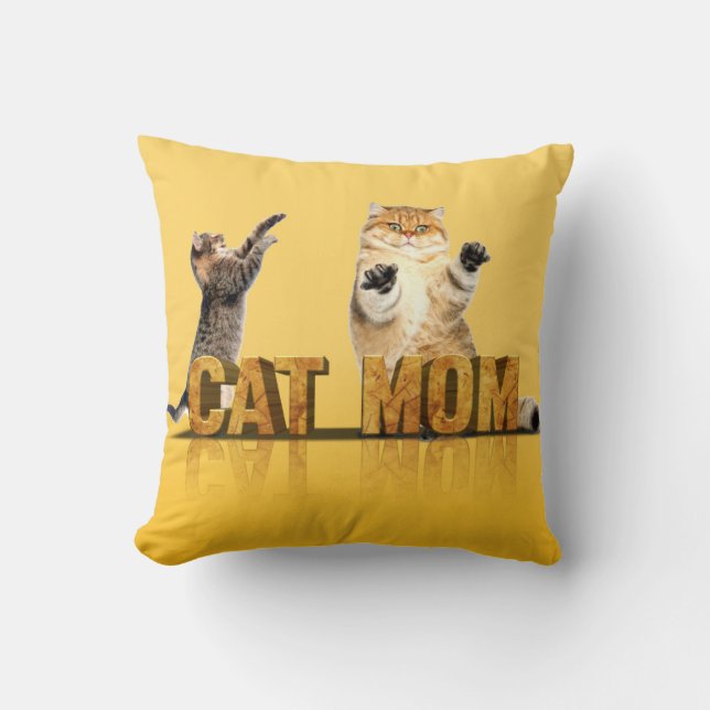 Coussin Chemise chat drôle | Cadeau pour maman de chat | M (Recto)