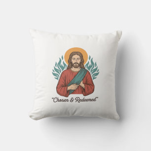 Coussin Chemise chrétienne vintage Jésus choisie et rachet