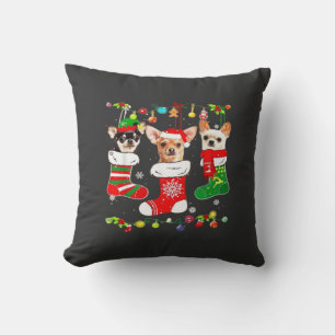 Coussin Chemise classique pour chien de Noël Chihuahua lum