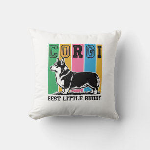 Coussin Chemise Corgi Love Gravure Vintage Silhouette de C