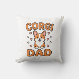 Coussin Chemise Corgi Papa Gravure Vintage Amoureux des Ch