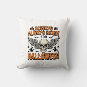Coussin Chemise crâne Halloween Gravure vintage Citation d