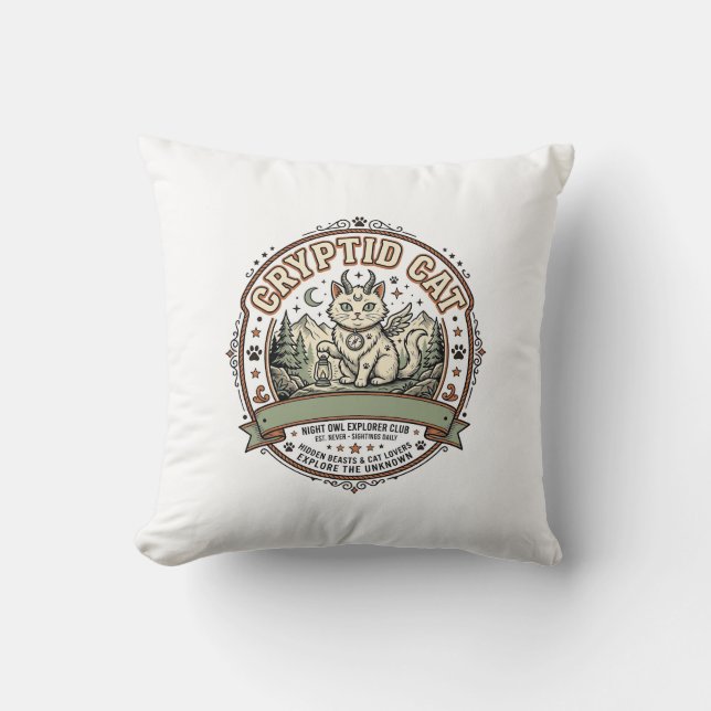 Coussin Chemise Cryptide Chat Cryptide Chat Art Vector Vin (Recto)