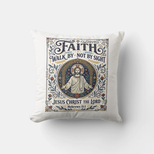 Coussin Chemise d'art d'écriture de journal de Bible de Jé (Recto)