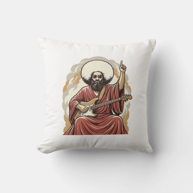 Coussin Chemise d'art vectoriel de guitariste de gravure v (Recto)
