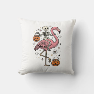 Coussin Chemise de bonbons d'Halloween de flamant rose che