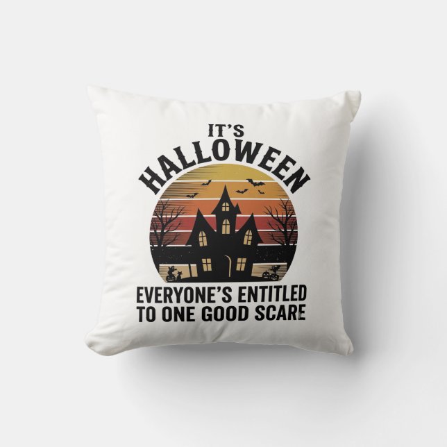 Coussin Chemise de bonne frayeur de maison hantée Hallowee (Recto)