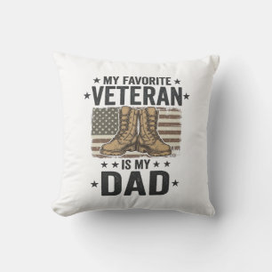 Coussin Chemise de bottes de combat patriotique pour papa