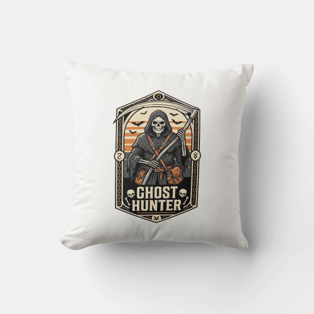 Coussin Chemise de chasseur de fantômes design de Reaper v (Recto)