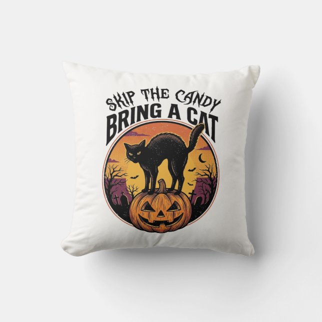 Coussin Chemise de chat Halloween pour cadeau d'amant de c (Recto)