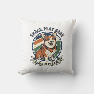 Coussin Chemise de chien Corgi drôle gravure vintage amour