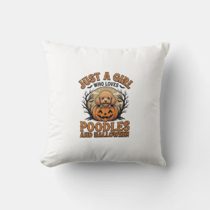 Coussin Chemise de chien vintage citrouille fille Hallowee