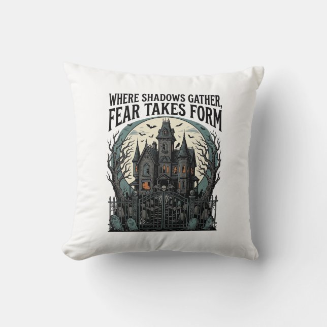 Coussin Chemise de citation de maison hantée gothique vint (Recto)