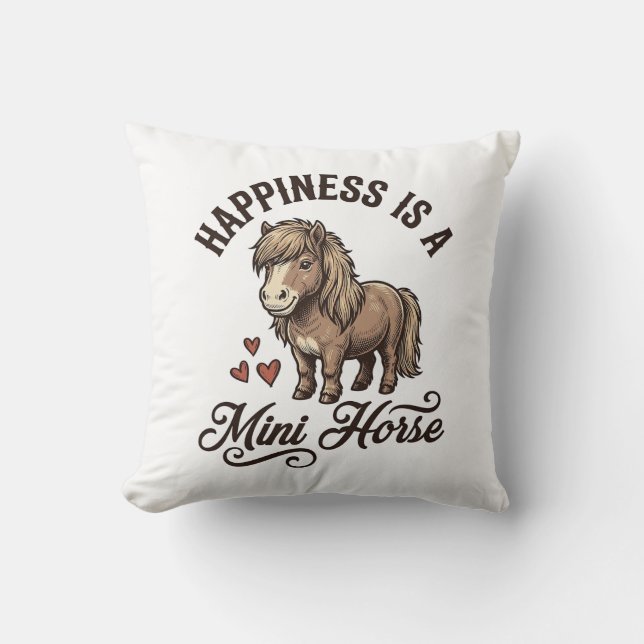 Coussin Chemise de conception de cheval miniature gravure  (Recto)