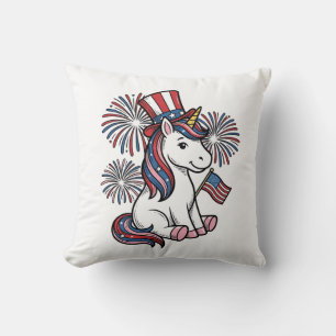 Coussin Chemise de conception de feux d'artifice de licorn