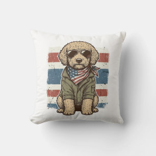 Coussin Chemise de conception de gravure vintage de chien