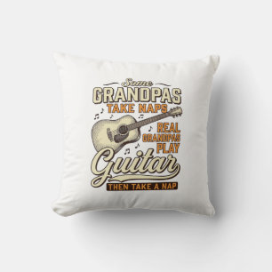 Coussin Chemise de conception de gravure vintage de guitar