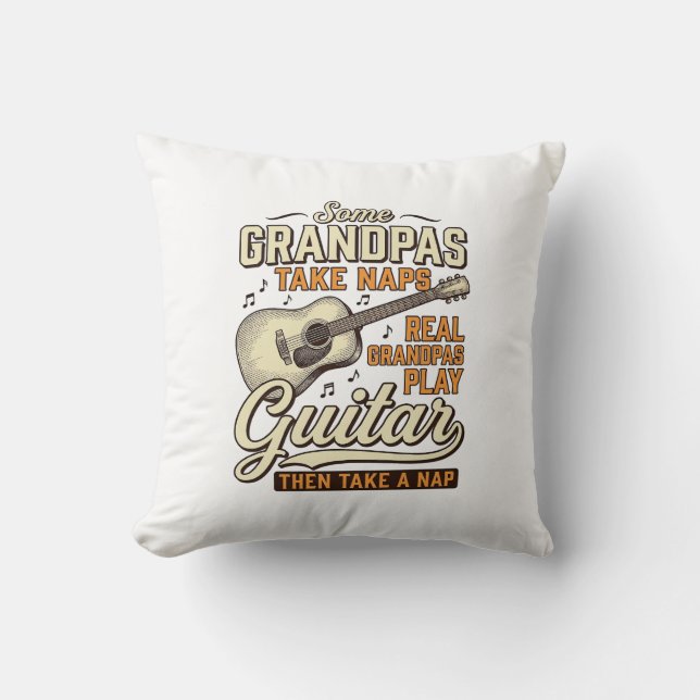 Coussin Chemise de conception de gravure vintage de guitar (Recto)