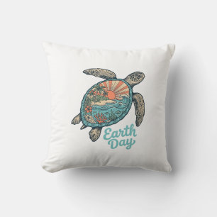 Coussin Chemise de conception de gravure vintage de tortue
