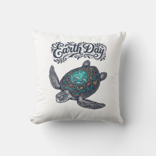 Coussin Chemise de conception de gravure vintage de tortue