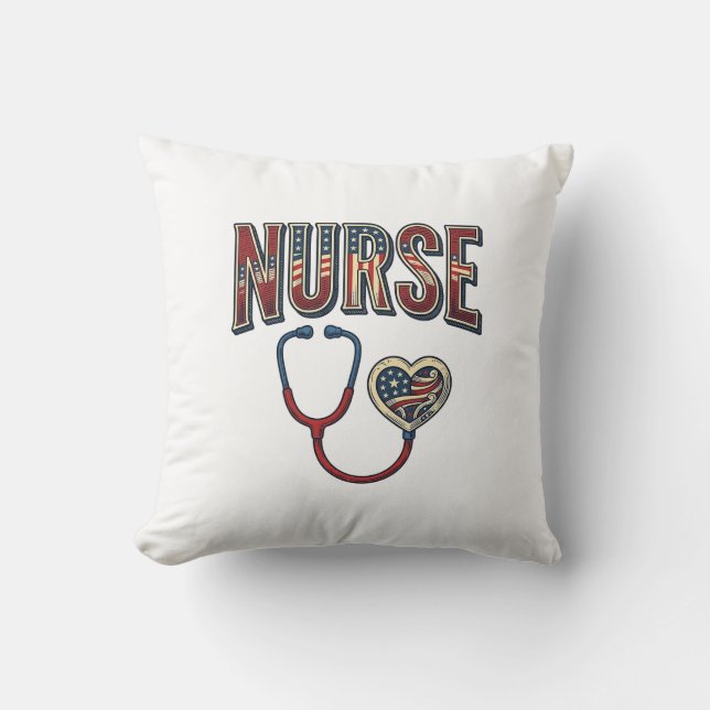Coussin Chemise de conception de stéthoscope patriotique d (Recto)
