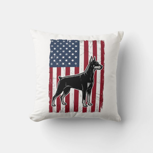 Coussin Chemise de conception de vecteur de chien patrioti (Recto)