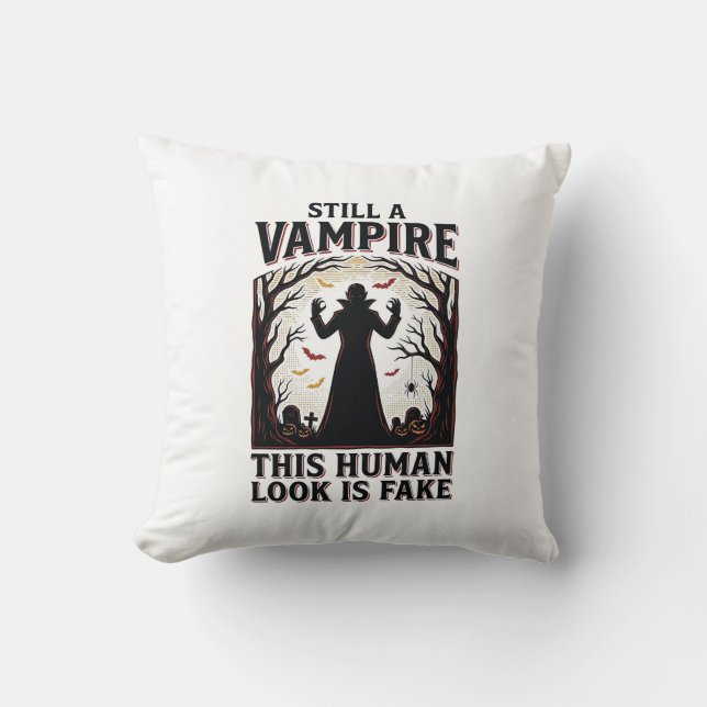 Coussin Chemise de costume de vampire drôle d'Halloween dé (Recto)