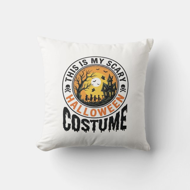 Coussin Chemise de costume d'Halloween effrayant avec grav (Recto)