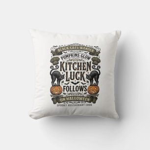 Coussin Chemise de cuisine Halloween Vintage Chat Noir Cit