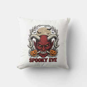 Coussin Chemise de Démon Halloween avec Gravure Vintage Ci