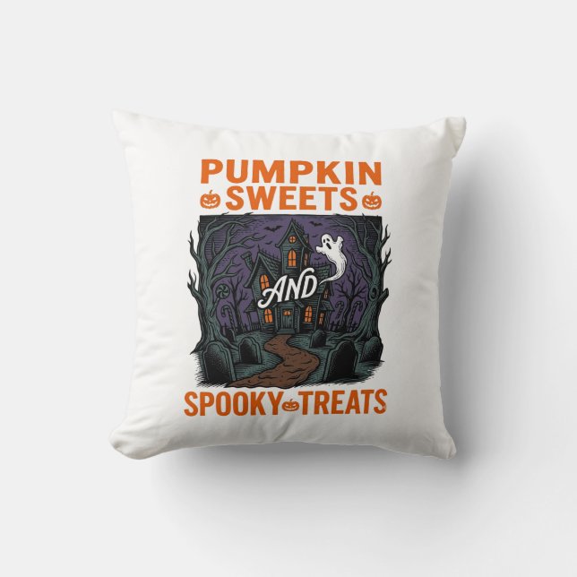 Coussin Chemise de douceurs de citrouille Spooky Traités C (Recto)