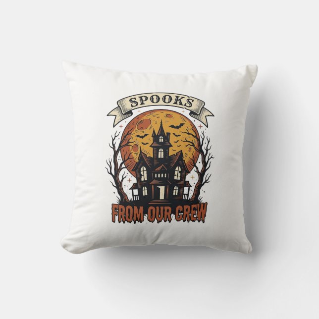 Coussin Chemise de équipage d'Halloween Dessin de maison h (Recto)