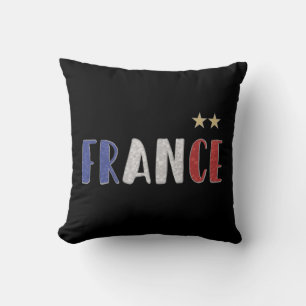 Coussin Chemise de fan de football de France Drapeau franç