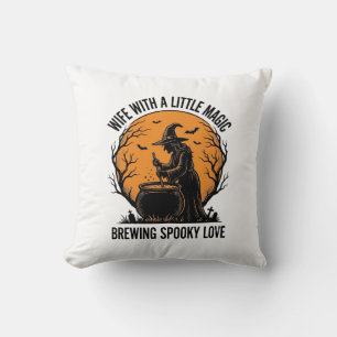 Coussin Chemise de femme Halloween Vintage Sorcière Chaudr