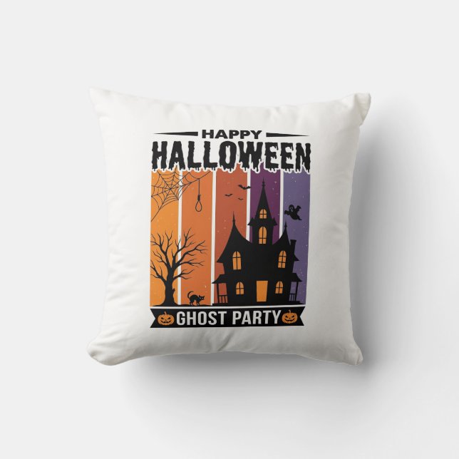 Coussin Chemise de fête fantôme d'Halloween heureuse Maiso (Recto)