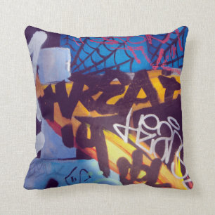 Coussin chemise de graffitti