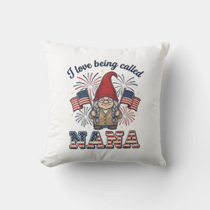 Coussin Chemise de grand-mère vintage Gnome Nana patriotiq
