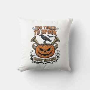Coussin Chemise de gravure de citrouille Halloween Prof de
