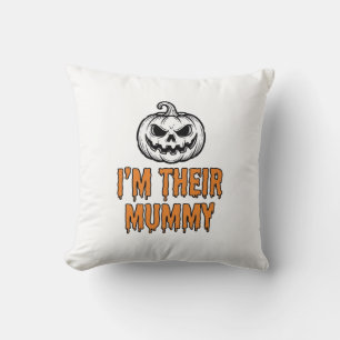 Coussin Chemise de gravure vintage de citrouille de momie