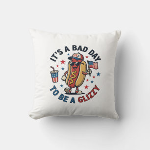Coussin Chemise de gravure vintage de hot dog patriotique